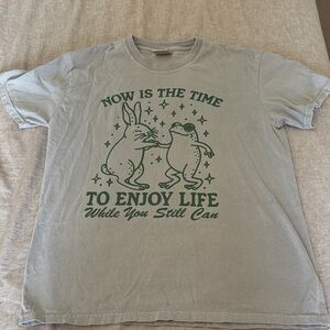 Comfort Colors Gray Tee with Green Design